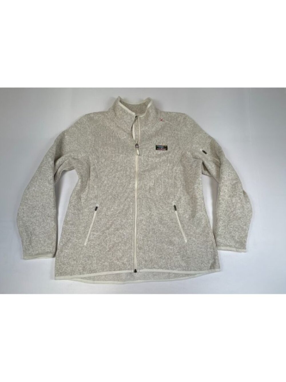 L.L.Bean Womens Large Regular Fleece Full Zip Jacket Gray Heather Outdoor